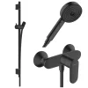 Hansgrohe Pack mitigeur douche mécanique Vernis Blend + Barre Unica S Puro + flexible + Pommeau Pulsify Select 3 jets noir mat