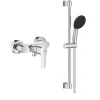 Grohe Pack mitigeur douche mécanique Start 2021 + ensemble de douche 2 jets Vitalio Start avec barre chromé