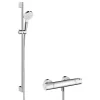 Hansgrohe Pack mitigeur douche thermostatique Ecostat 1001 CL + Barre et pommeau de douche Crometta Vario 2 jets Chromé