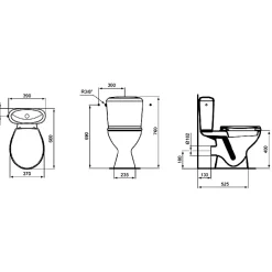 Porcher Pack WC - Noe - - Sortie horizontale - 370x660x760 mm* Wc À Poser