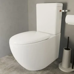 GoodHome Pack WC à poser avec cuvette, abattant et réservoir, Kentia