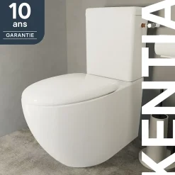 GoodHome Pack WC à poser avec cuvette, abattant et réservoir, Kentia