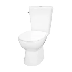 GoodHome Pack WC à poser sans bord avec abattant déclipsable et frein de chute, sortie horizontale, NF, Tasi