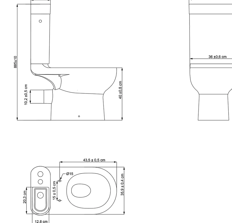 GoodHome Pack WC à poser sans bride vortex avec lave-mains intégré, abattant déclipsable et frein de chute, sortie horizontale, Cavally