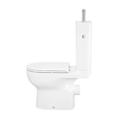 GoodHome Pack WC à poser sans bride vortex avec lave-mains intégré, abattant déclipsable et frein de chute, sortie horizontale, Cavally