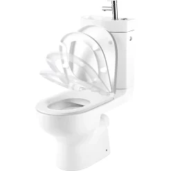 GoodHome Pack WC à poser sans bride + lave-mains sortie horizontale Cavally* Wc À Poser