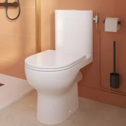 GoodHome Pack WC à poser sans bride vortex avec abattant déclipsable et frein de chute, sortie horizontale, Cavally* Wc À Poser