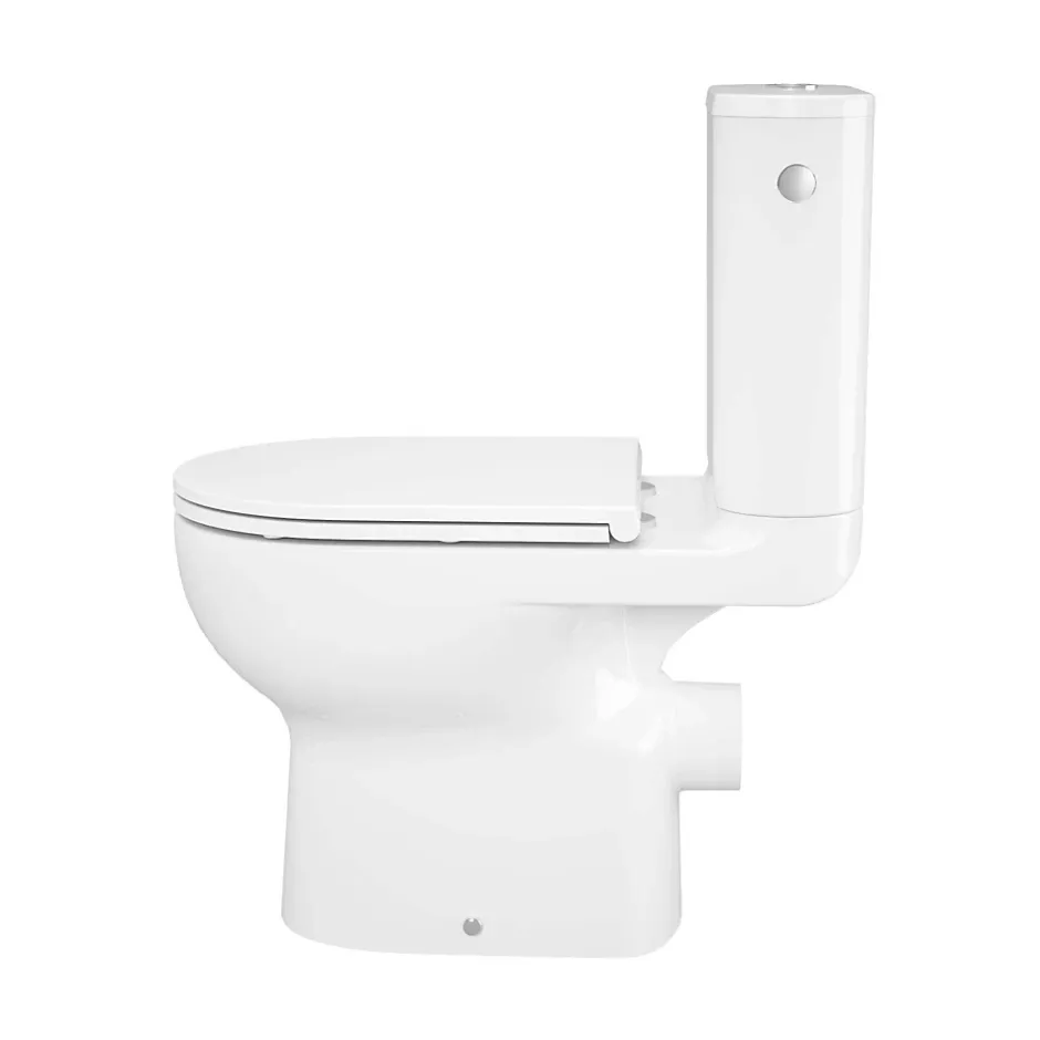 GoodHome Pack WC à poser sans bride vortex avec abattant déclipsable et frein de chute, sortie horizontale, Cavally* Wc À Poser