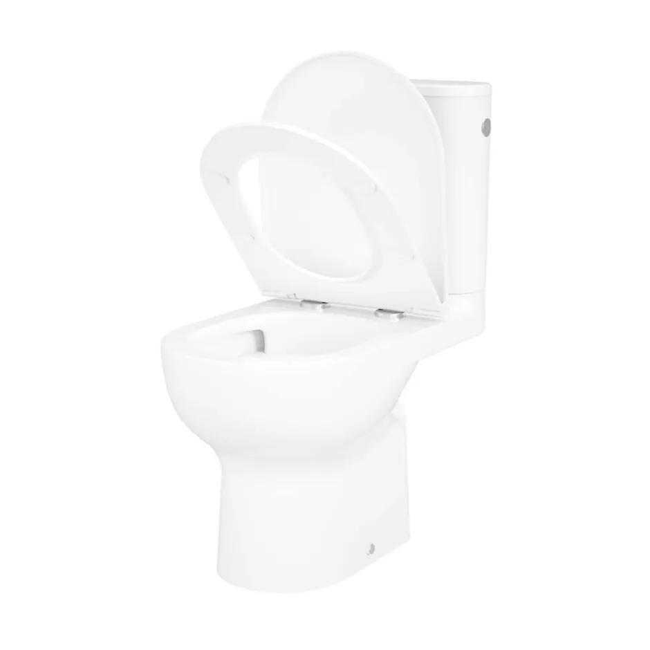 GoodHome Pack WC à poser sans bride vortex avec abattant déclipsable et frein de chute, sortie horizontale, Cavally* Wc À Poser