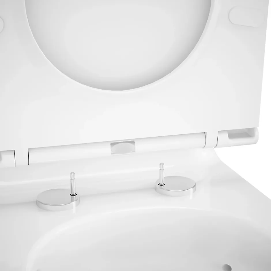 GoodHome Pack WC à poser sans bride vortex avec abattant déclipsable et frein de chute, sortie horizontale, Cavally* Wc À Poser