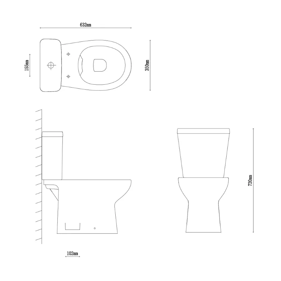GoodHome Pack WC à poser sans bride avec abattant déclipsable et frein de chute, sortie verticale, NF, Tasi