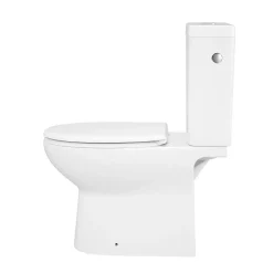 GoodHome Pack WC à poser sans bride avec abattant déclipsable et frein de chute, sortie verticale, NF, Tasi