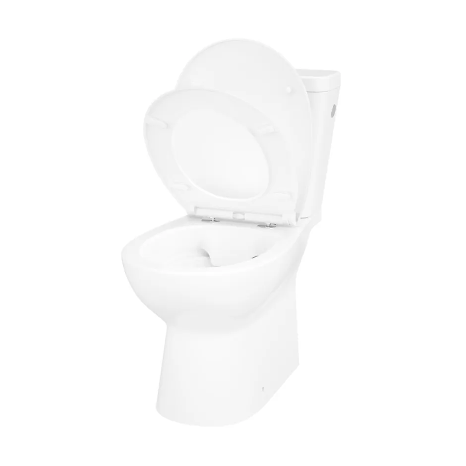 GoodHome Pack WC à poser sans bride avec abattant déclipsable et frein de chute, sortie verticale, NF, Tasi