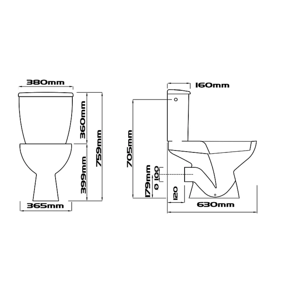 Planète Bain Pack WC à poser sortie horizontale NF avec bride - Enzo