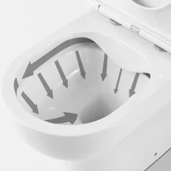 GoodHome Pack WC à poser surélevé sans bride avec sortie horizontale Cavally