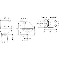 Geberit Pack WC au sol compact complet RENOVA sortie multidirectionnelle - - 501.859.00.1