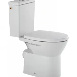 Sanindusa Pack WC au sol céramique traditionnelle Easy évac. arrière alim. chasse par le côté abattant frein de chute blanc* Wc À Poser