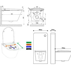 Planète Bain Pack wc avec cuvette lavante - Façade blanche -Wc japonais
