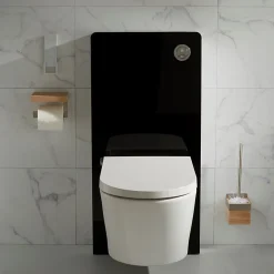Planète Bain Pack wc avec cuvette lavante - Façade en verre noir-Wc japonais* Wc Japonais