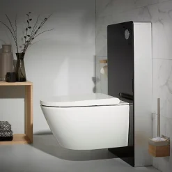 Planète Bain Pack wc avec cuvette lavante - Façade en verre noir-Wc japonais* Wc Japonais