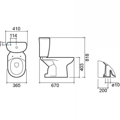 Sanindusa Pack WC Aveiro évacuation par dessous alimentation chasse d'eau par dessous blanc
