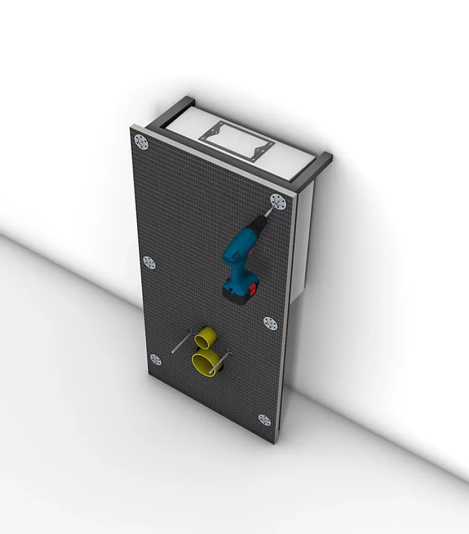 Swiss Aqua Technologies Pack WC Bâti autoportant + WC Infinitio sans bride + Plaque + Set habillage* Wc Suspendu