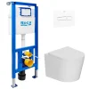Roca Pack WC bâti-support + WC suspendu sans bride Ceramia avec abattant SoftClose + plaque (ROCE14WT04-FR)* Wc Suspendu