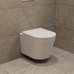 Geberit Pack WC bâti-support Duofix 112cm + WC suspendu Ceramia Tornado Rimless + abattant SoftClose + plaque blanche (CETORGEB3)* Wc Suspendu