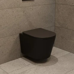 Swiss Aqua Technologies Pack WC bâti-support léger 112 cm ECO 2L + WC suspendu Ceramia + plaque noir mat (STECE14BMT01-FR)* Wc Suspendu