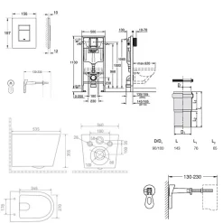 Grohe Pack WC bâti-support Rapid SL + WC suspendu sans bride + abattant SoftClose + plaque chrome, blanc (RAPIDSL-CETOR)* Wc Suspendu