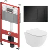 Badland Pack WC Bâti-support TECEbase + WC Rolo blanc + tapis d'isolation acoustique + plaque noir* Wc Suspendu