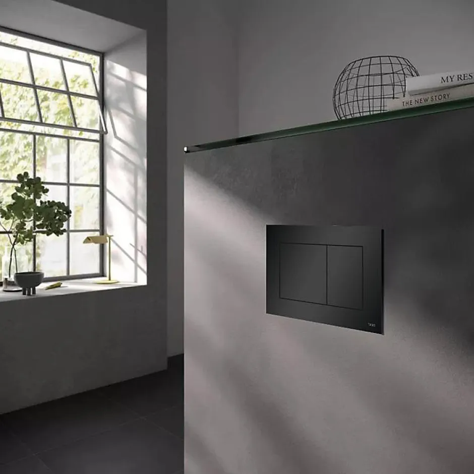 Badland Pack WC Bâti-support TECEbase + WC Rolo blanc + tapis d'isolation acoustique + plaque noir* Wc Suspendu