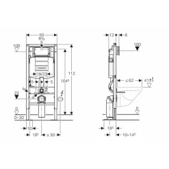 Geberit Pack WC UP320 + Cuvette sans bride Mesto Square + Plaque Chromé Mat* Wc Suspendu