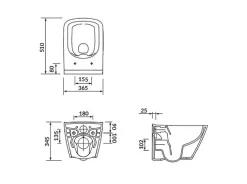 Geberit Pack WC UP320 + Cuvette sans bride Mesto Square + Plaque Chromé Mat* Wc Suspendu