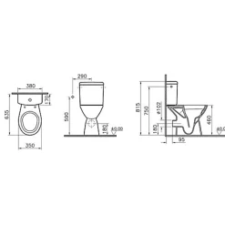 Vitra Pack WC Normus Lift à poser avec bride - Normus Lift Pack WC à poser PMR OB, 65 cm, avec bride