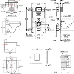 Grohe Pack WC Rapid SL + Cuvette sans bride SAT, fixations invisibles + Plaque Chrome (RapidSL082-SATrimless-1)