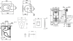 Grohe Pack WC Rapid SL + Cuvette Ideal Standard Tesi Aquablade rimless + Plaque de commande Skate Chrome (AQUA-SET)* Wc À Poser