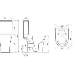 Planète Bain Pack WC surélevé gain de place sans bride sortie horizontale - Shani