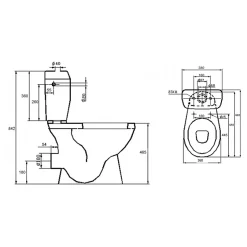 Planète Bain Pack WC surélevé SH blanc - sortie horizontale