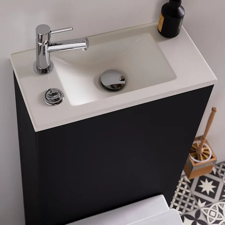 Planète Bain Pack WC suspendu avec lave-mains intégré + Cuvette gain de place sans bride corolla* Wc Suspendu