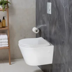 Grohe Pack WC suspendu blanc cuvette sans bride Fuerte et bâti-support sol et mur* Wc Suspendu