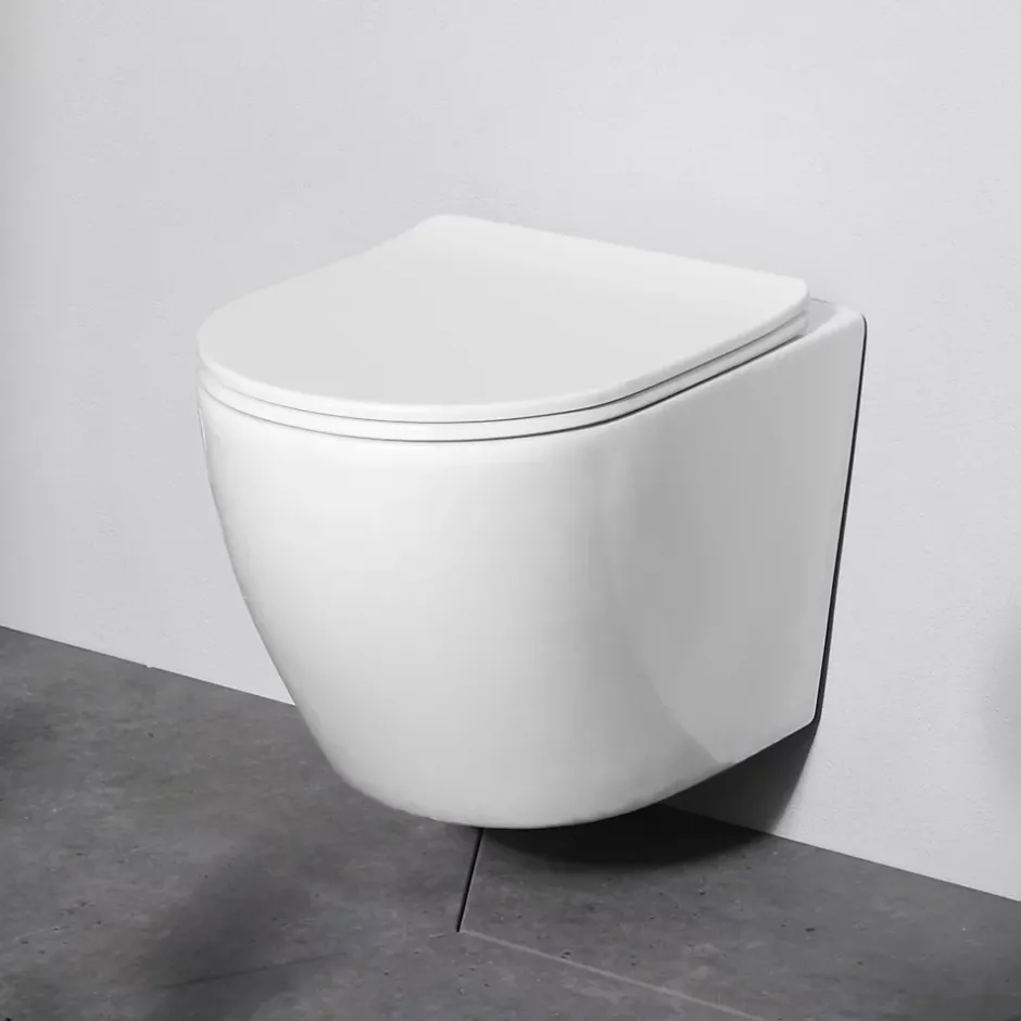 Am.Pm Europe Pack WC suspendu bâti mural et cuvette Plaque Round Blanche Pack WC Bati-support AM.PM X-Joy S* Wc Suspendu