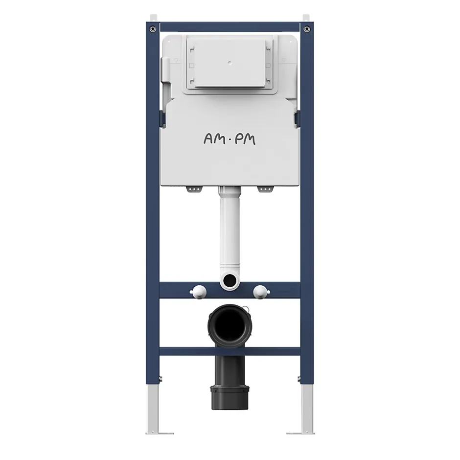 Am.Pm Europe Pack WC suspendu bâti mural et cuvette Plaque Round Blanche Pack WC Bati-support AM.PM X-Joy S* Wc Suspendu
