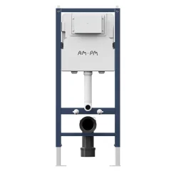 Am.Pm Europe Pack WC suspendu bâti mural et cuvette Plaque Round Chrome Pack WC Bati-support AM.PM X-Joy S* Wc Suspendu