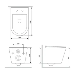 Am.Pm Europe Pack WC suspendu bâti mural et cuvette Plaque Round Chrome Pack WC Bati-support AM.PM X-Joy S* Wc Suspendu