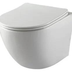Planète Bain Pack WC suspendu gain de place bâti mural verre blanc + cuvette sans bride Corolla* Wc Suspendu
