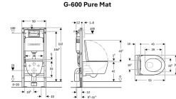 Geberit Pack WC suspendu G-600 blanc mat