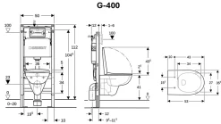 Geberit Pack WC suspendu G-400 blanc