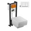 Jacob Delafon Pack WC suspendu Terrace+ bâti-support + plaque Blanc brillant* Wc Suspendu