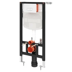 GoodHome Pack WC suspendu Lagon, en porcelaine vitrifiée avec abattant + bâti-support universel,